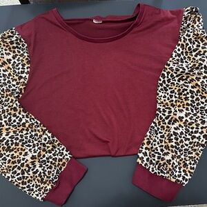 Burgundy & Leopard Print